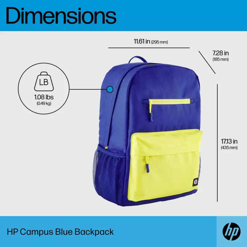 Laisvalaikio kuprinė HP Campus Blue Backpack mėlyna geltona poliesteris 295x185x435mm