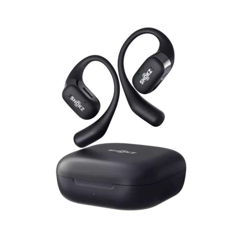 SHOKZ OpenFit ausinės belaidės užkabinamos už ausies skambučiams/muzikai/sportui/kasdienai Bluetooth juodos