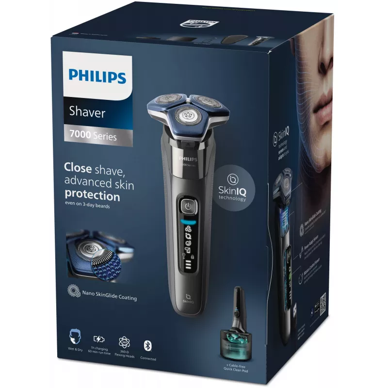 Elektrinis skustuvas Philips SHAVER Series 7000 S7887/55 šlapiam ir sausam skutimuisi, chromuotas