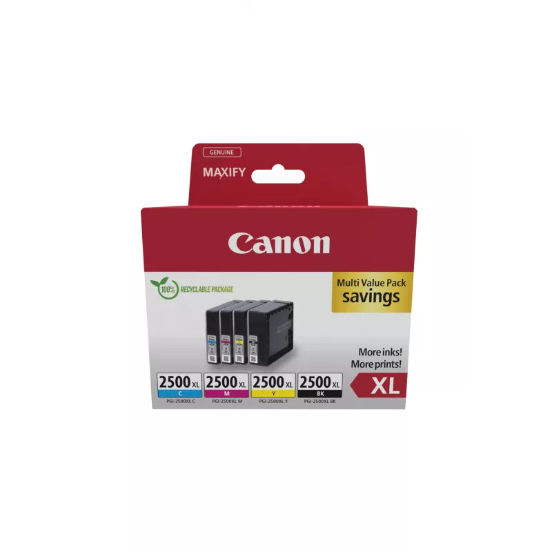 Canon 9254B010 rašalo kasetė 4 vnt. Originali Didelio (XL) našumo Juoda, Žydra, Purpurinė, Geltona