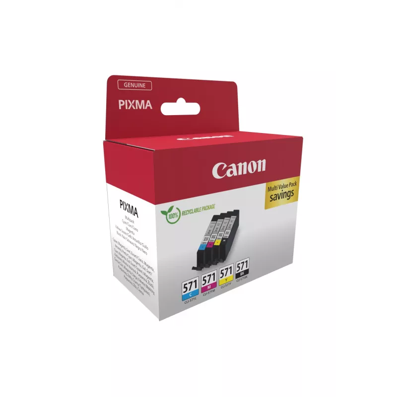 Canon 0386C008 rašalo kasetės, 4 vnt., Originalios, juoda, žalsvai mėlyna, rausvai raudona, geltona