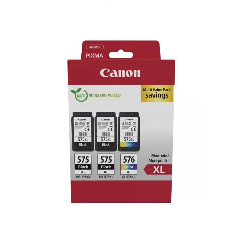 Canon 5437C004 rašalo kasetė 3 vnt. originali didelės (XL) išeigos juoda, žydra, purpurinė, geltona
