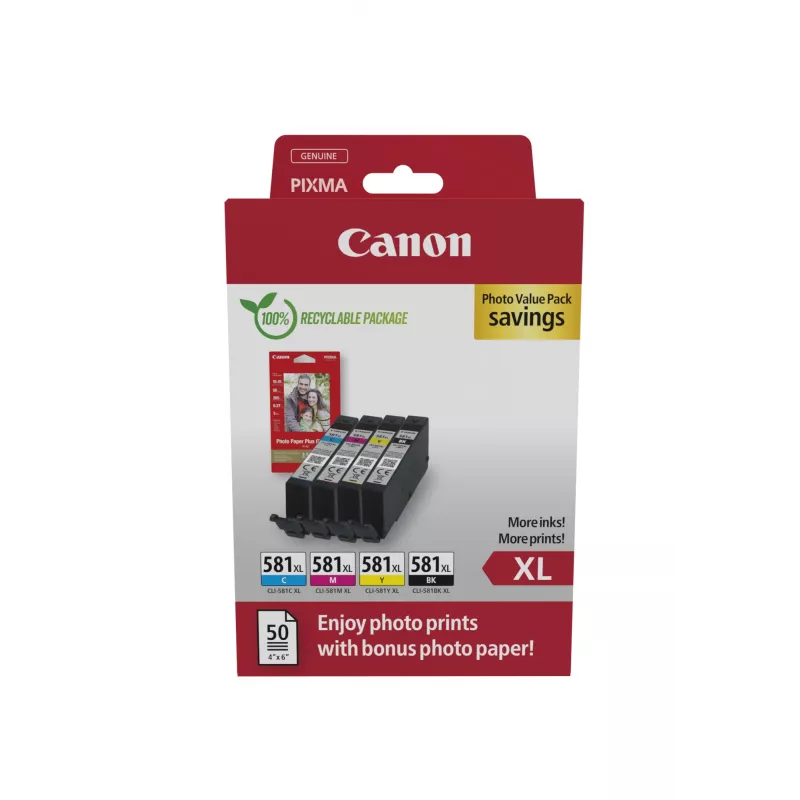 Canon 2052C006 rašalo kasetė 4 vnt. Originali Didelės talpos (XL) Juoda, žydra, purpurinė, geltona