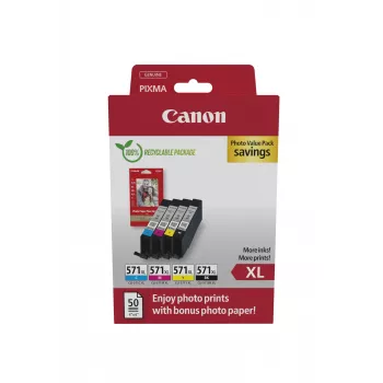 “Canon 0332C006” rašalo kasetė 4 vnt. Originali Didelio (XL) našumo Juoda, Žydra, Purpurinė, Geltona