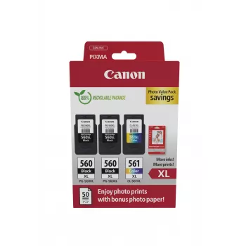 Canon 3712C012 rašalo kasetė 3 vnt. Originali didelės talpos (XL) juoda, žalsvai mėlyna, purpurinė, geltona