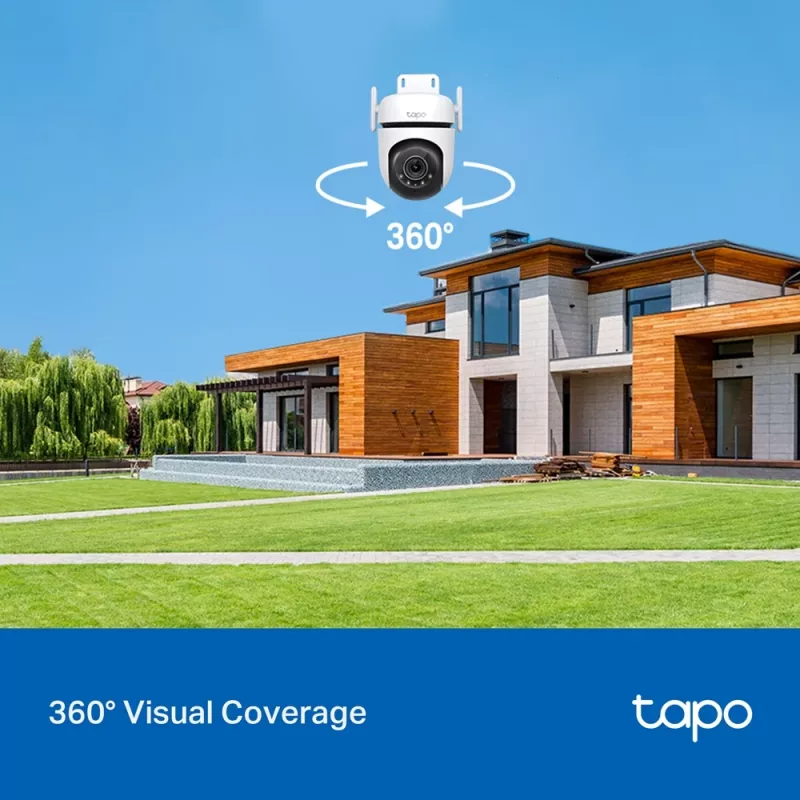 TP-Link Tapo lauko PTZ apsaugos „Wi-Fi“ kamera, IP apsaugos kamera, vidaus ir lauko, belaidė, CE, FCC, RoHS, RCM, lubinė, juoda, balta
