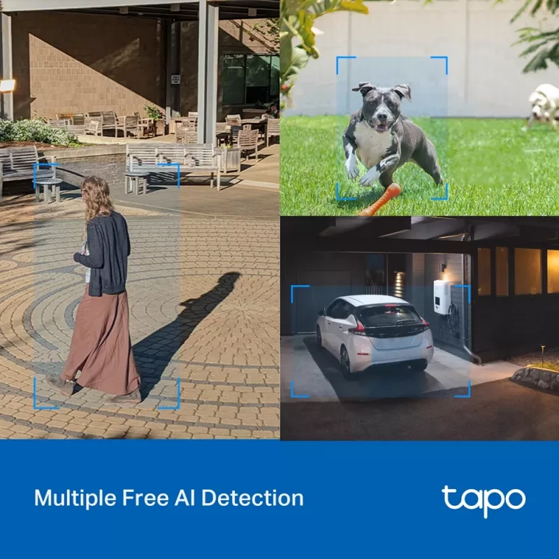 TP-Link Tapo lauko PTZ apsaugos „Wi-Fi“ kamera, IP apsaugos kamera, vidaus ir lauko, belaidė, CE, FCC, RoHS, RCM, lubinė, juoda, balta