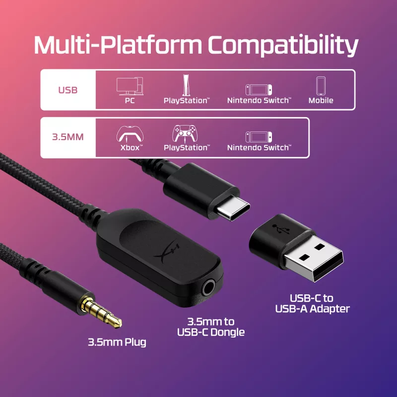 HyperX Cloud III – žaidimų ausinės (juoda/raudona)