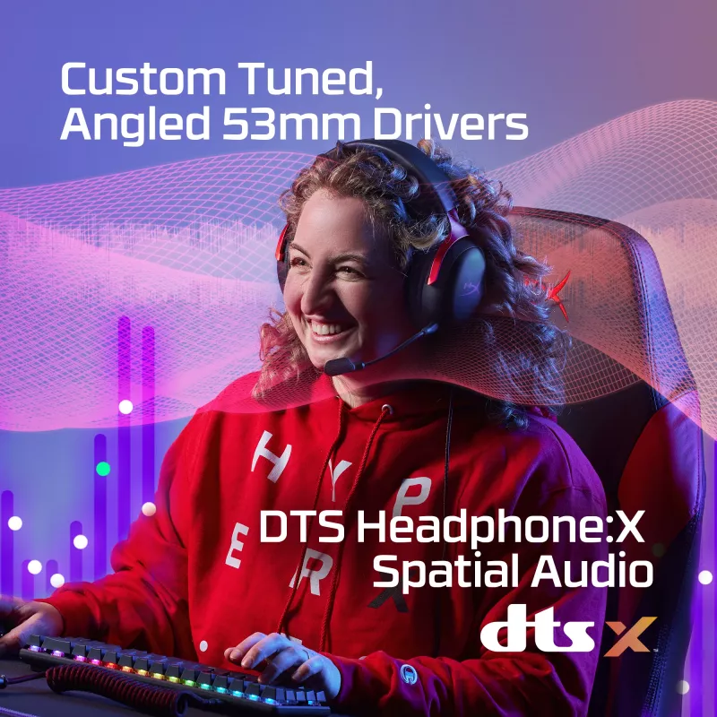 HyperX Cloud III – žaidimų ausinės (juoda/raudona)