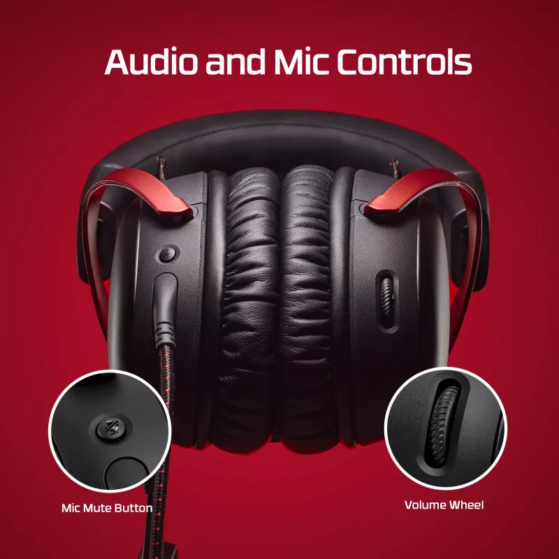 HyperX Cloud III – žaidimų ausinės (juoda/raudona)