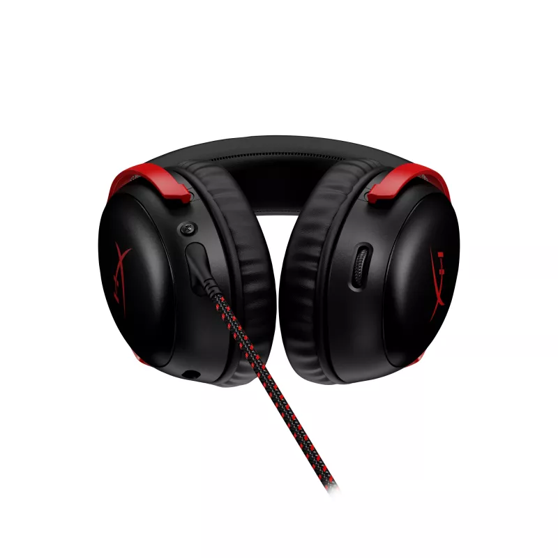 HyperX Cloud III – žaidimų ausinės (juoda/raudona)