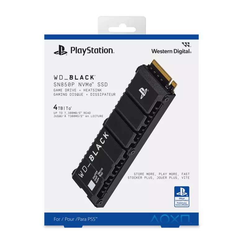 WESTERN DIGITAL SSD - WD_Juoda SN850P NVMe - 2TB - Pci-e Gen4 x4 - M.2 2280 - skirtas PS5 konsolėms