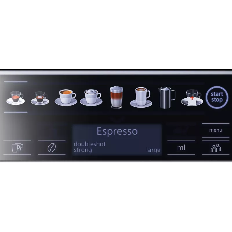 Espresso aparatas Siemens EQ.6 plus TE657319RW — pilnai automatinis, 1,7 L vandens talpa, 19 barų siurblys, įmontuotas malūnėlis