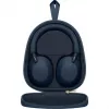 Sony WH-1000XM5 triukšmą slopinančios belaidės ausinės, 30 val. baterijos veikimo laikas, ant galvos dedamos Bluetooth ausinės, optimizuotos Alexa ir Google Assistant, suderinamos su IOS ir Android, su įmontuotu mikrofonu, vidurnakčio mėlynos spalvos