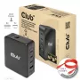 CLUB3D International Travel Charger 140W GaN technologija, keturių prievadų USB Type-A (1x) ir -C (3x), PPS + Power Delivery (PD) 3.1 palaikymas