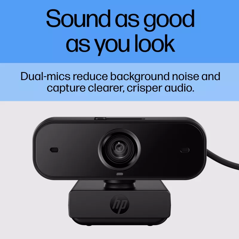 HP 430 FHD Webcam, 2 MP, 1920 x 1080 pikselių, Full HD, 60 kadrų/s, 85°, Namams