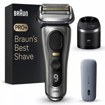 Braun Series 9 Pro+ 9575cc šlapiam ir sausam skutimuisi folijos skustuvas su kirpimo funkcija Metallic