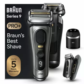 Braun Series 9 Pro+ 9575cc šlapiam ir sausam skutimuisi folijos skustuvas su kirpimo funkcija Metallic