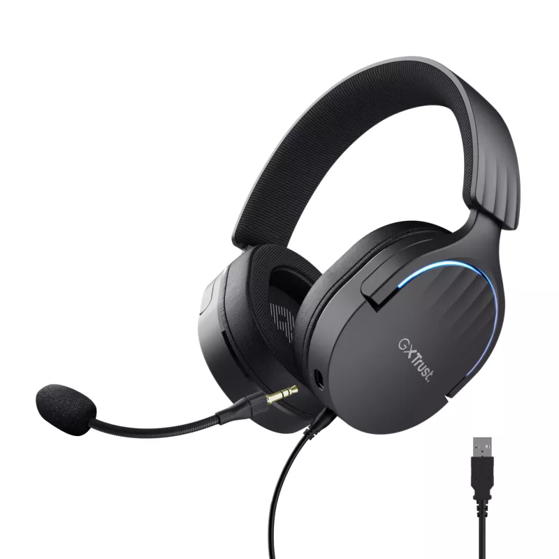 Trust GXT 490 FAYZO ausinės su 7.1 virtualiu garsu, USB, virš galvos