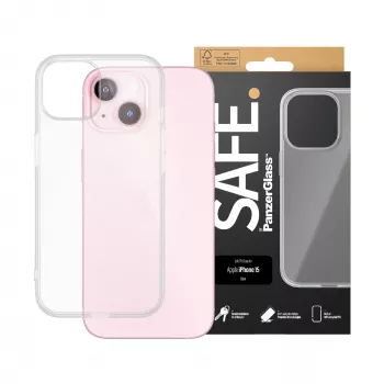 PanzerGlass SAFE. by ® TPU dėklas Transparent iPhone 15, Cover, Apple, Apple - iPhone 15, Transparent