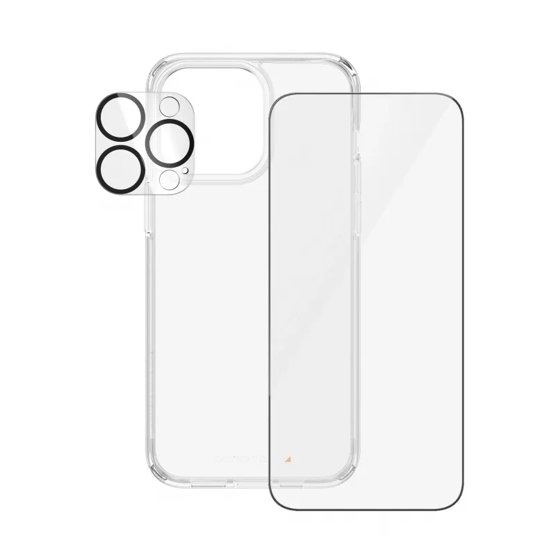 PanzerGlass ® 3-in-1 rinkinys iPhone 15 Pro Max, Apple, Apple - iPhone 15 Pro Max, sausas užklijavimas, atsparus smūgiams, permatomas, 1 vnt.