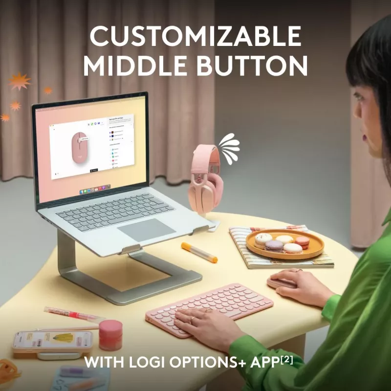 LOGITECH Pebble 2 M350s Belaidė optinė pelė rožinė
