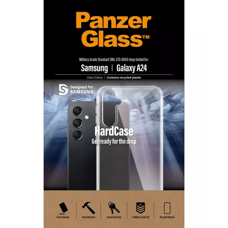„PanzerGlass Hardcase“ dėklas „Samsung Galaxy A24“, permatomas