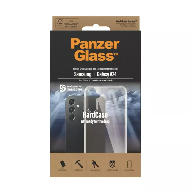 „PanzerGlass Hardcase“ dėklas „Samsung Galaxy A24“, permatomas