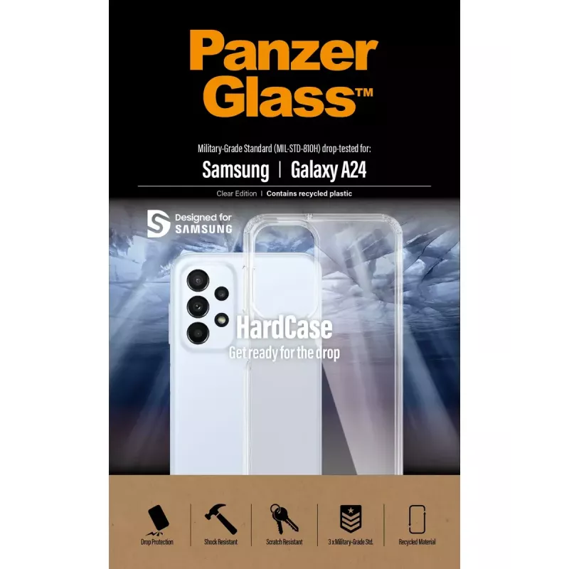 „PanzerGlass Hardcase“ dėklas „Samsung Galaxy A24“, permatomas