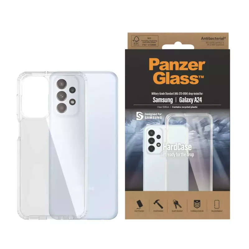 „PanzerGlass Hardcase“ dėklas „Samsung Galaxy A24“, permatomas