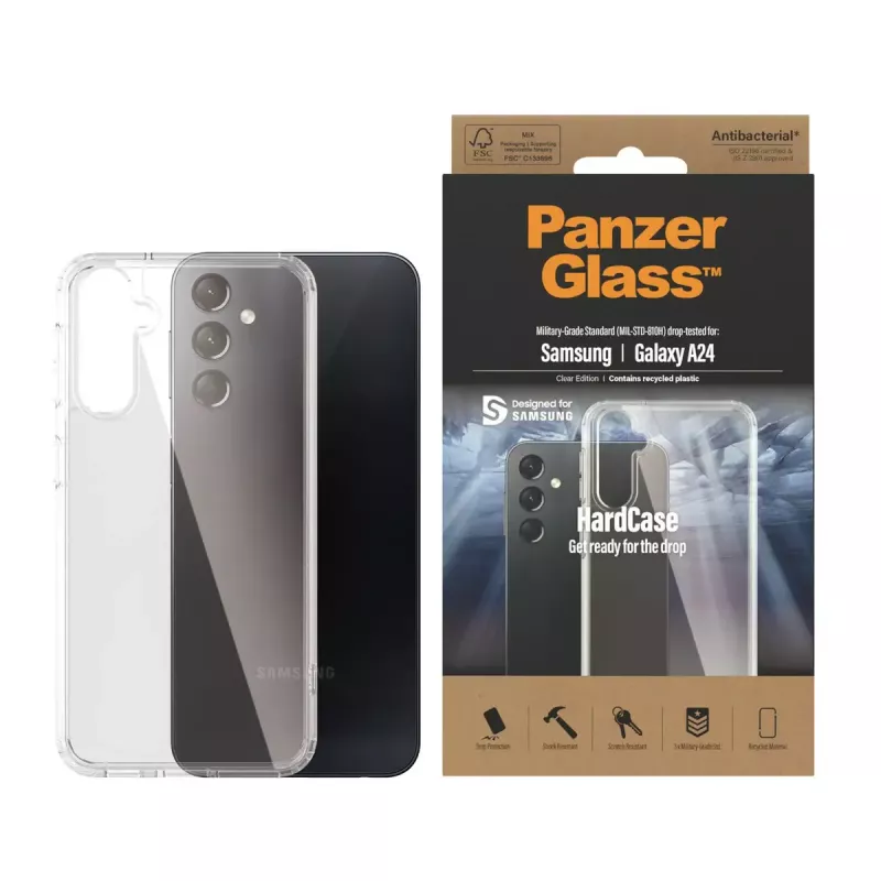 „PanzerGlass Hardcase“ dėklas „Samsung Galaxy A24“, permatomas