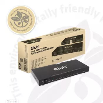 CLUB3D 1 į 8 HDMI™ skirstytuvas su Full 3D ir 4K60Hz (600MHz)