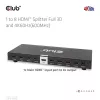 CLUB3D 1 į 8 HDMI™ skirstytuvas su Full 3D ir 4K60Hz (600MHz)