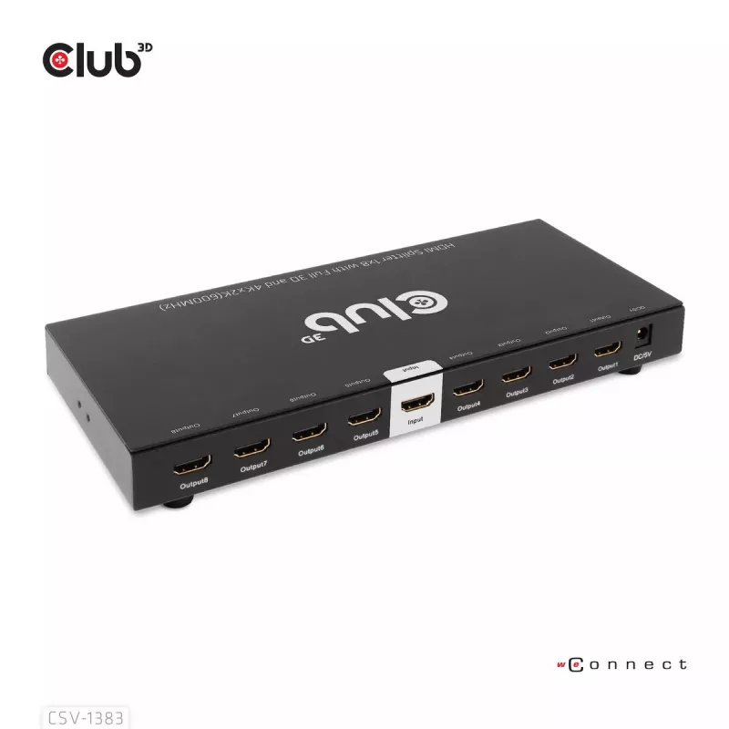 CLUB3D 1 į 8 HDMI™ skirstytuvas su Full 3D ir 4K60Hz (600MHz)