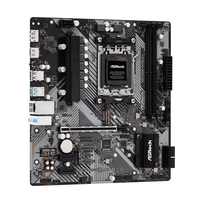 ASRock pagrindinė plokštė B650M-H/M.2+ AM5 AMD B650 2 x DDR5 1 x HDMI 2.1 TMDS/FRL 8G suderinama 1 x DisplayPort 1.4 su DSC mATX