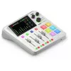 Garso sąsaja Rode RodeCaster Duo balta — 2 kanalų USB podcastinimo konsolė su mikseriu ir pirminiais stiprintuvais