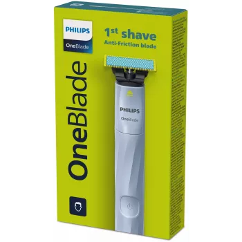 Foil shaver Philips Norelco OneBlade QP1324/20 — belaidis mėlynas tinklelinis skustuvas, 30 min veikimo laikas, USB įkrovimas, plaunamas, kontūrus sekanti technologija