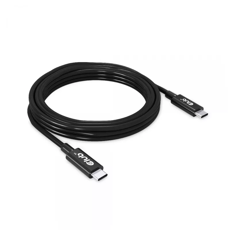 CLUB3D USB4 Gen3x2 Type-C dvikryptis kabelis 8K60Hz arba 4K120Hz, duomenų perdavimas 40Gbps, PD 240W(48V/5A) EPR M/M 3m / 9.84ft