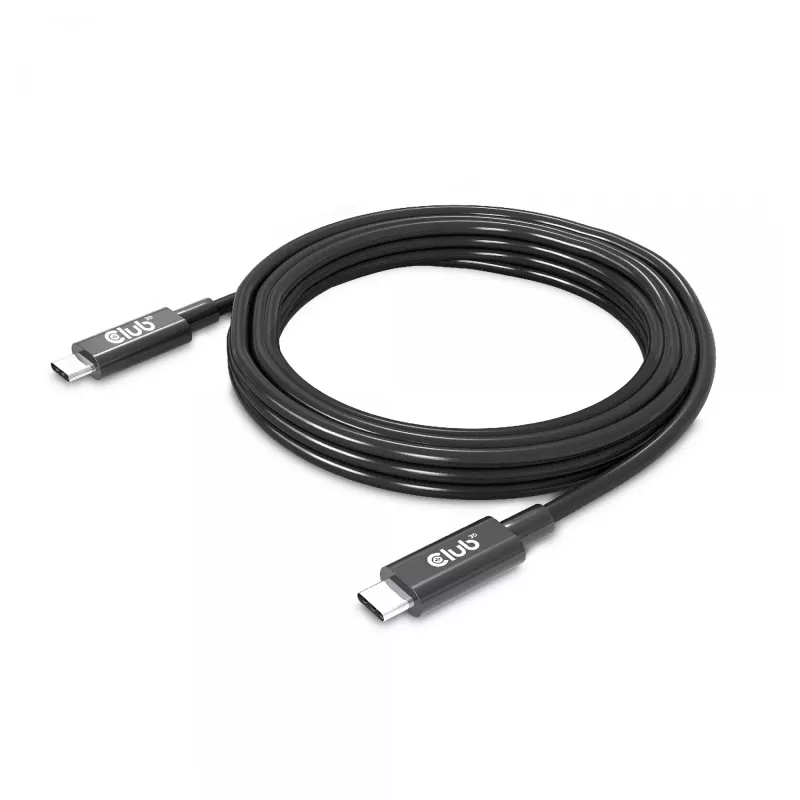 CLUB3D USB4 Gen3x2 Type-C dvikryptis kabelis 8K60Hz arba 4K120Hz, duomenų perdavimas 40Gbps, PD 240W(48V/5A) EPR M/M 3m / 9.84ft