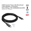 CLUB3D USB4 Gen3x2 Type-C dvikryptis kabelis 8K60Hz arba 4K120Hz, duomenų perdavimas 40Gbps, PD 240W(48V/5A) EPR M/M 3m / 9.84ft