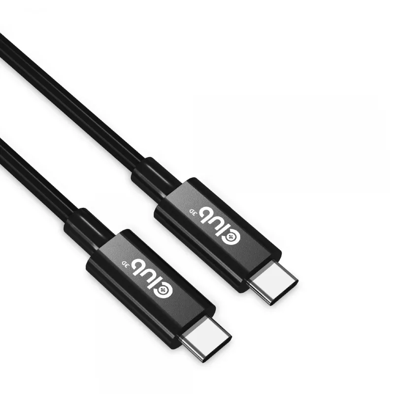 CLUB3D USB4 Gen3x2 Type-C dvikryptis kabelis 8K60Hz arba 4K120Hz, duomenų perdavimas 40Gbps, PD 240W(48V/5A) EPR M/M 3m / 9.84ft