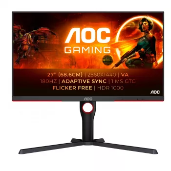 AOC G3 Q27G3XMN/BK kompiuterio monitorius 68,6 cm (27 col.) 2560 x 1440 pikselių 2K Ultra HD LED juodas, raudonas
