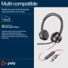 HP Poly Juodawire 8225 Stereo Microsoft Teams sertifikuotos USB-C ausinės + USB-C/A adapteris