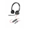 HP Poly Juodawire 3320 Stereo Microsoft Teams Certified USB-C Headset +USB-C/A Adapter