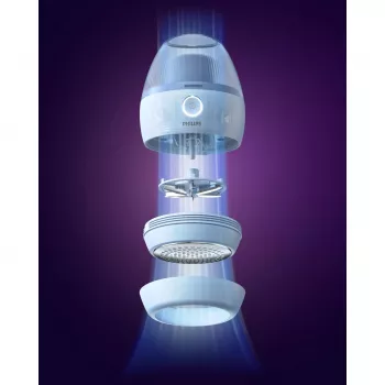 Pūkelių šalinimo prietaisas Philips GCA2100/20, mėlynas, nerūdijančio plieno peiliukai, veikia su baterijomis, 90 min. veikimo laikas