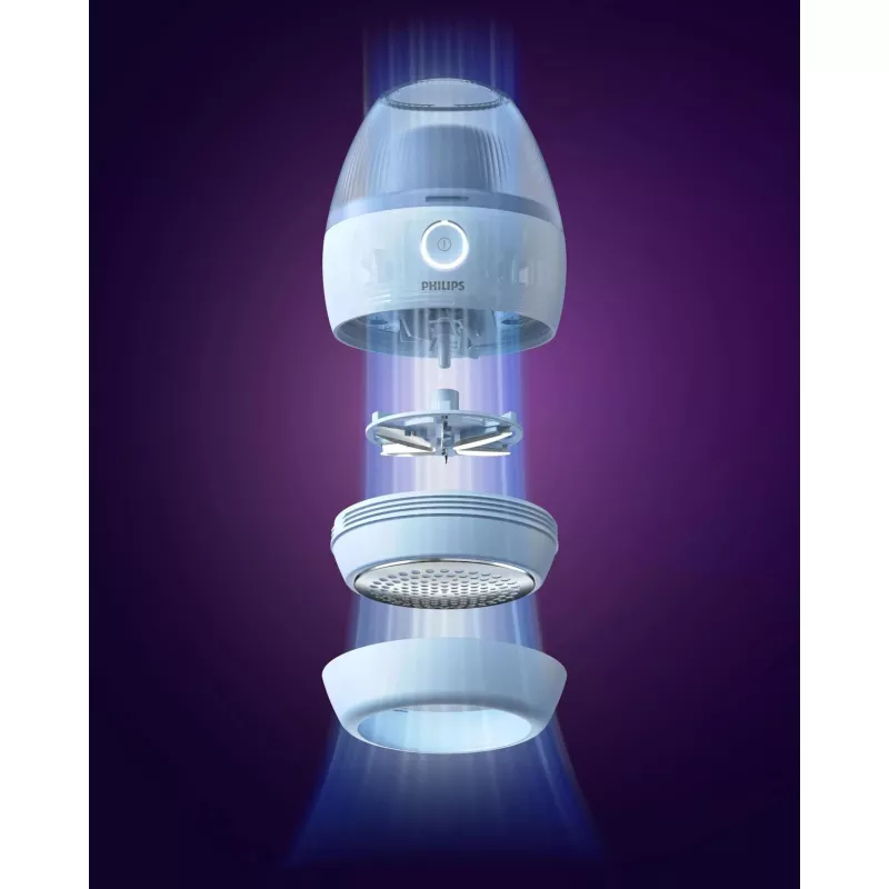 Pūkelių šalinimo prietaisas Philips GCA2100/20, mėlynas, nerūdijančio plieno peiliukai, veikia su baterijomis, 90 min. veikimo laikas