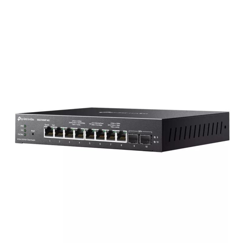 TP-Link Omada 8 prievadų 2.5GBASE-T ir 2 prievadų 10GE SFP+ išmanusis jungiklis su 8 PoE+ prievadais