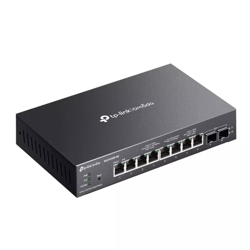 TP-Link Omada 8 prievadų 2.5GBASE-T ir 2 prievadų 10GE SFP+ išmanusis jungiklis su 8 PoE+ prievadais