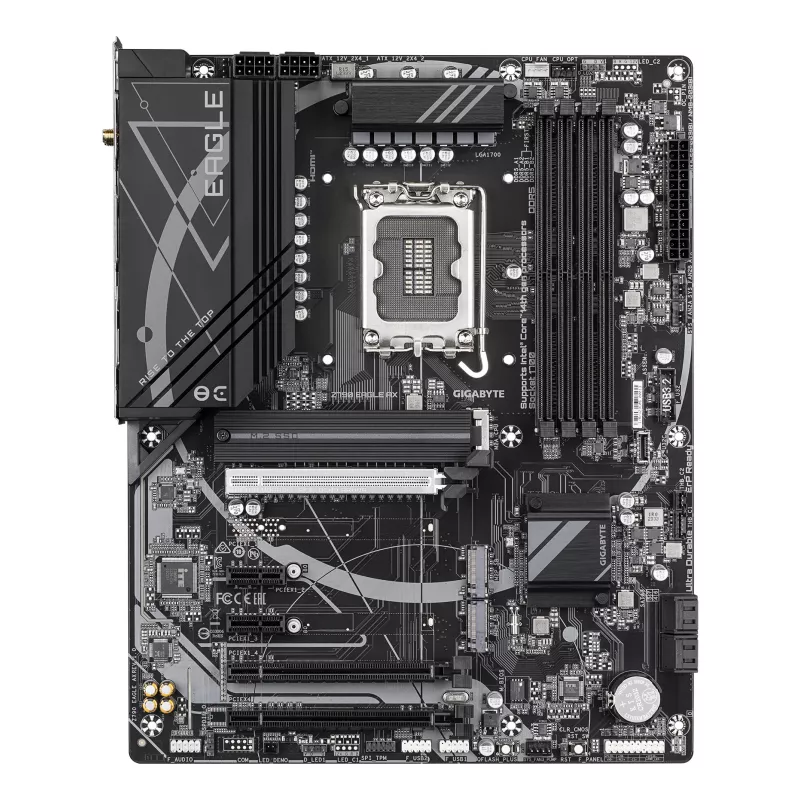 Pagrindinė plokštė GIGABYTE Z790 EAGLE AX — Intel LGA1700 ATX, Z790, DDR5, 4x DIMM, Wi‑Fi 6E, 2.5Gb LAN