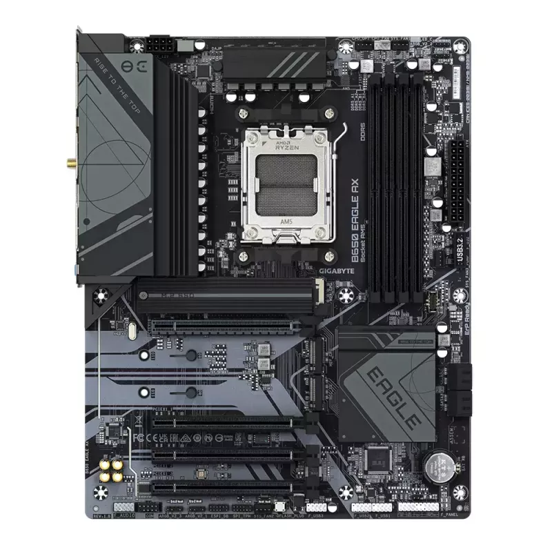 Pagrindinė plokštė GIGABYTE B650 EAGLE AX ATX, AMD B650 mikroschemų rinkinys, Socket AM5, DDR5, 4x DIMM, 256GB, Wi‑Fi 6E, Bluetooth 5.3